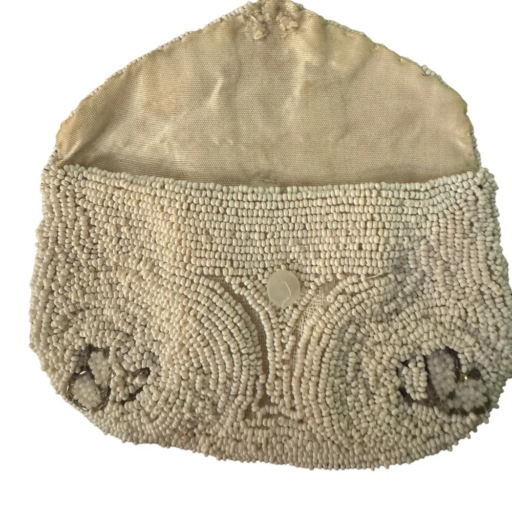 Vintage beaded coin purse/card holder. Handmade in Belgium‎